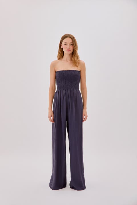 Mare Cotton Shirred Jumpsuit