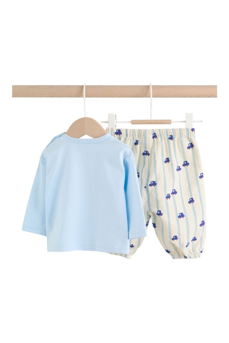 Car Long Sleeve T-Shirt & Pants Set, Alternate, color, BLUE