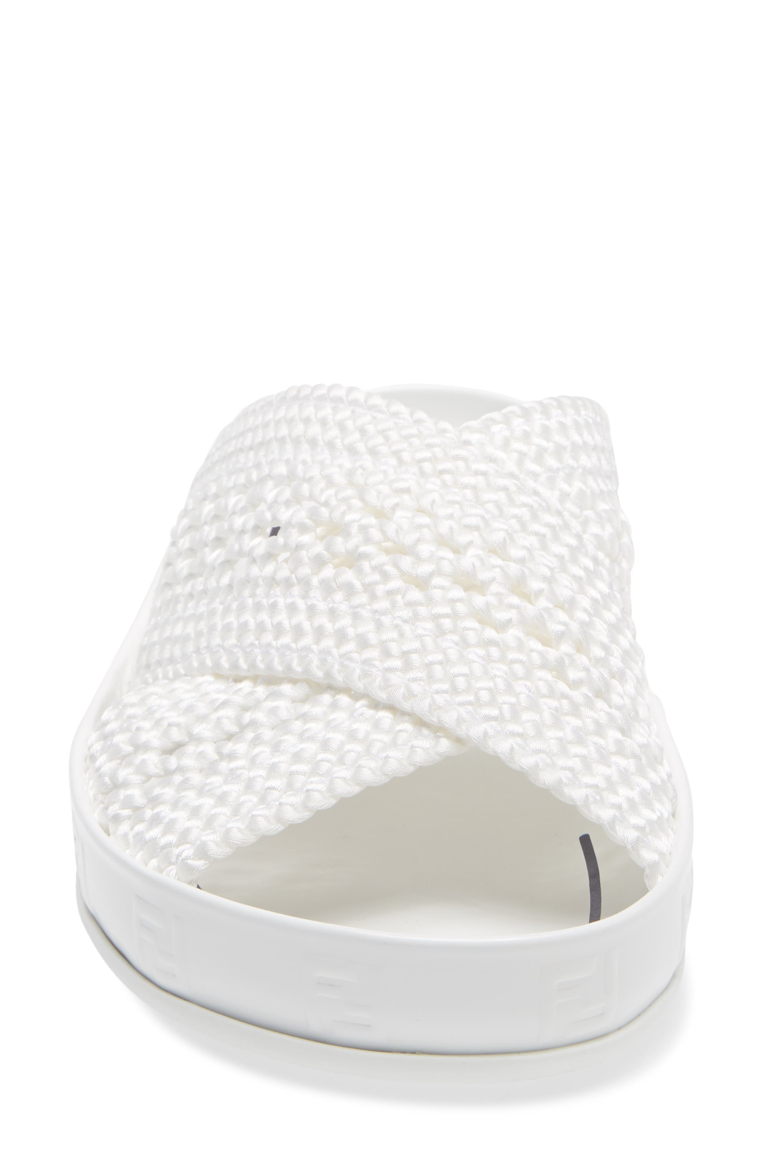 Fendi FF Logo Woven Slide Sandal, Alternate, color, 