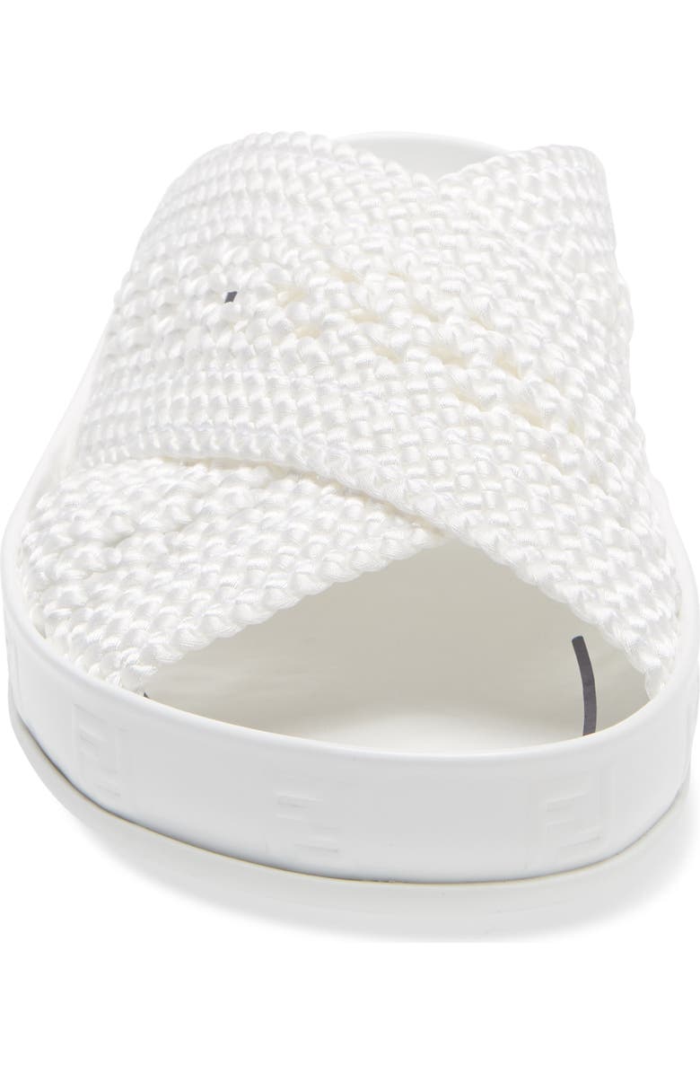 Fendi FF Logo Woven Slide Sandal, Alternate, color,