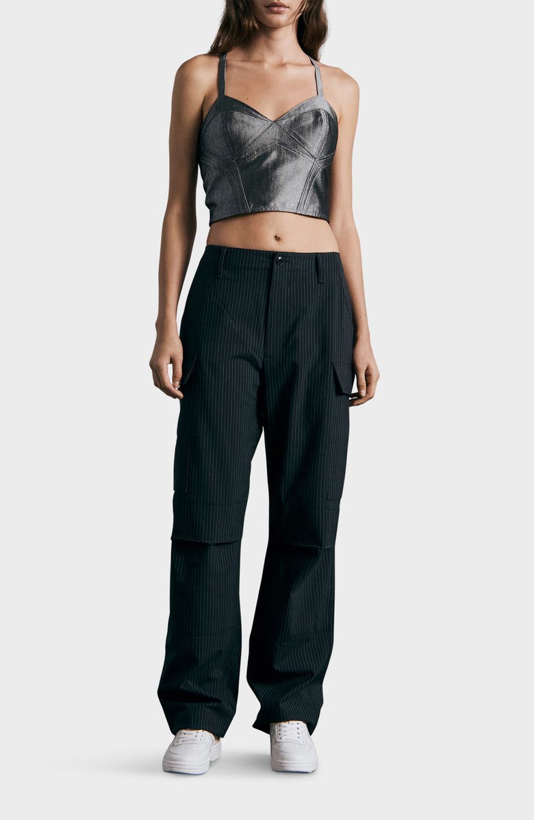 rag & bone Theresa Shine Corset Crop Tank, Alternate, color, 
