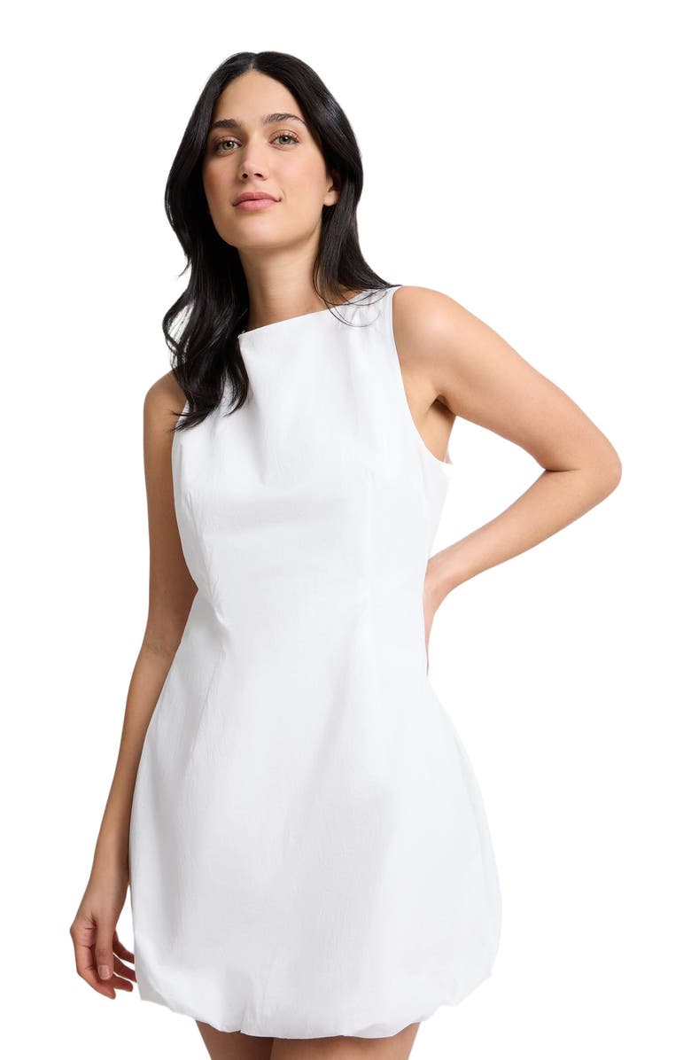 Onia Fitted Boatneck Bubble Mini Dress, Alternate, color, White