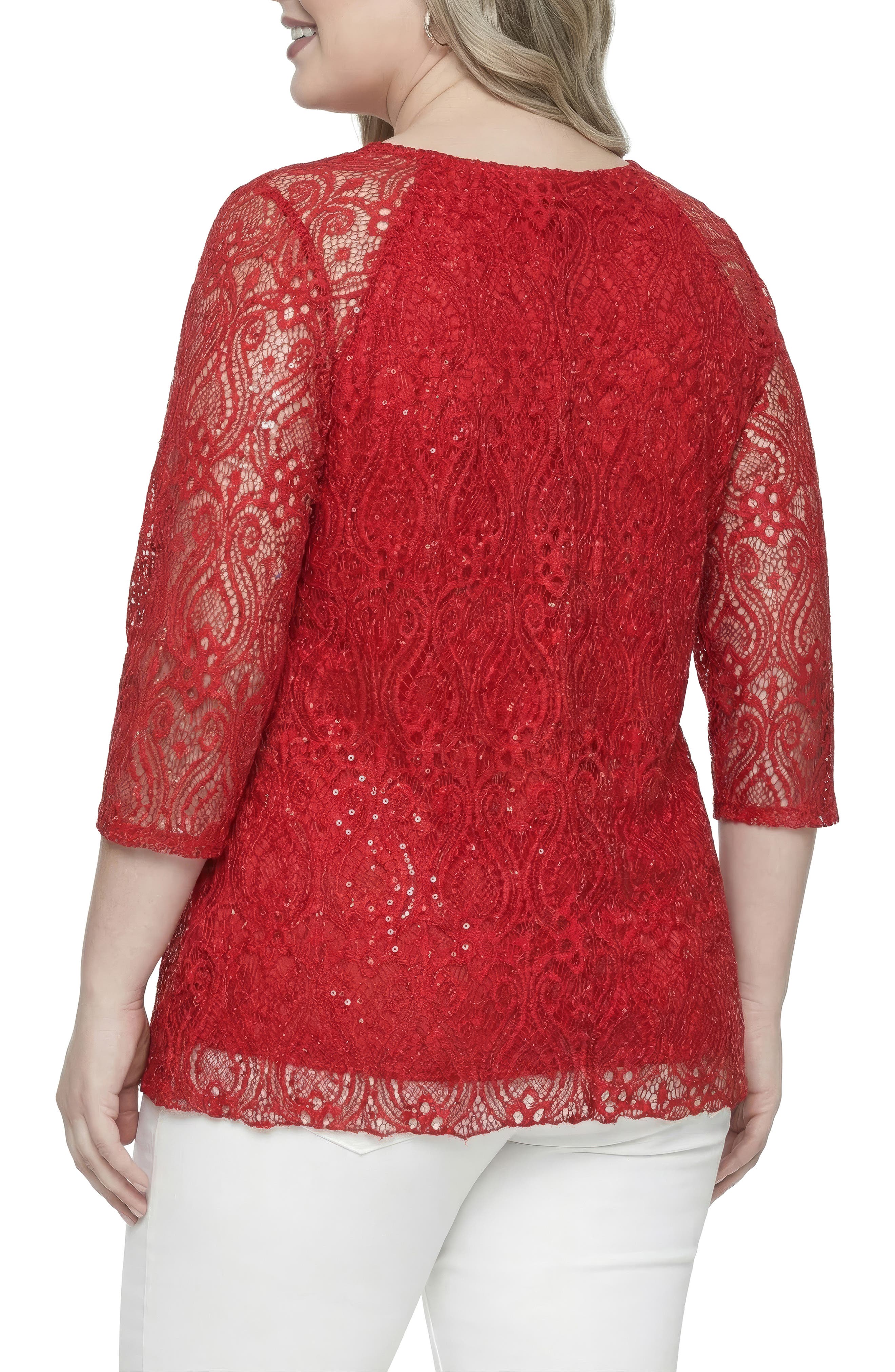 Sequin Lace Tunic Top - image 4