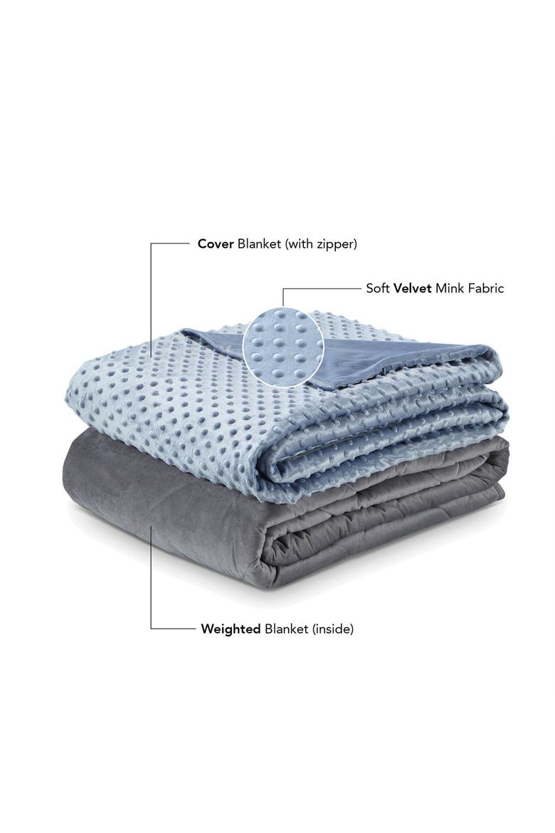 Cozy Tyme Adami Weighted 25lbs Blanket - Light Blue, Alternate, color, LIGHT BLUE