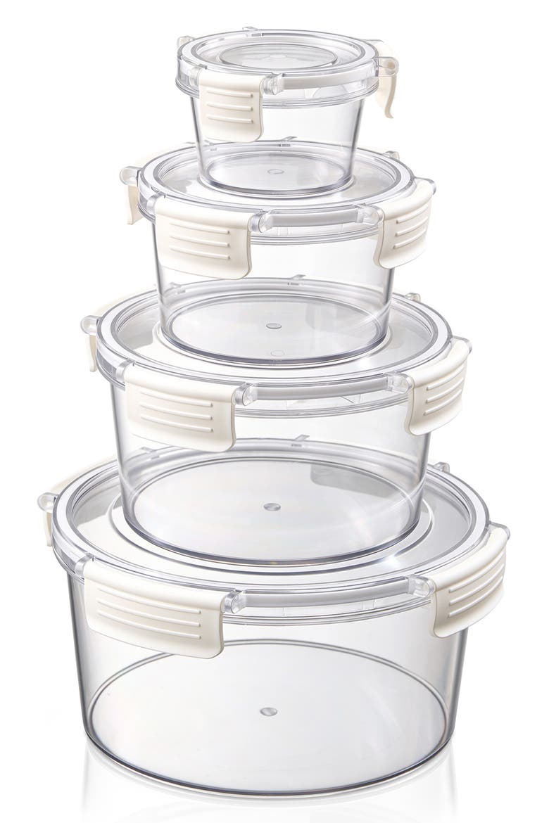 Set of 4 Nesting Round Food Storage Containers, Main, color, NO COLOR