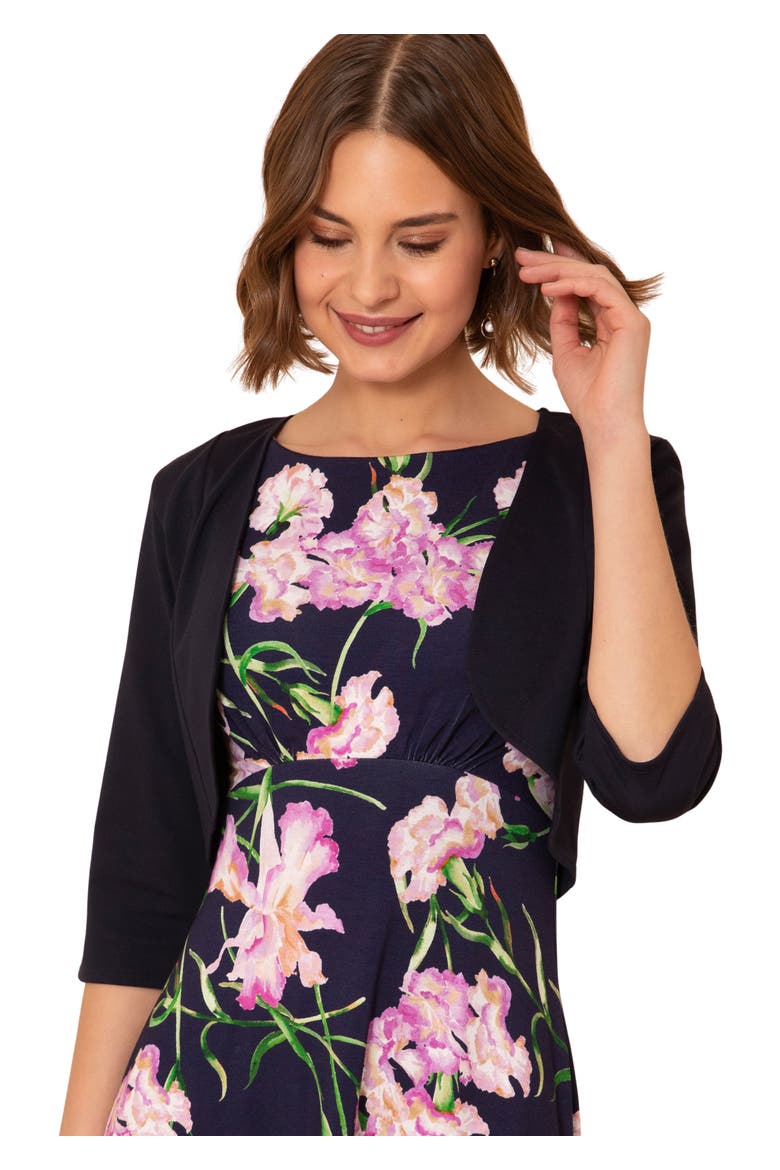 Freya Cropped Bolero Jacket, Main, color, Midnight Navy