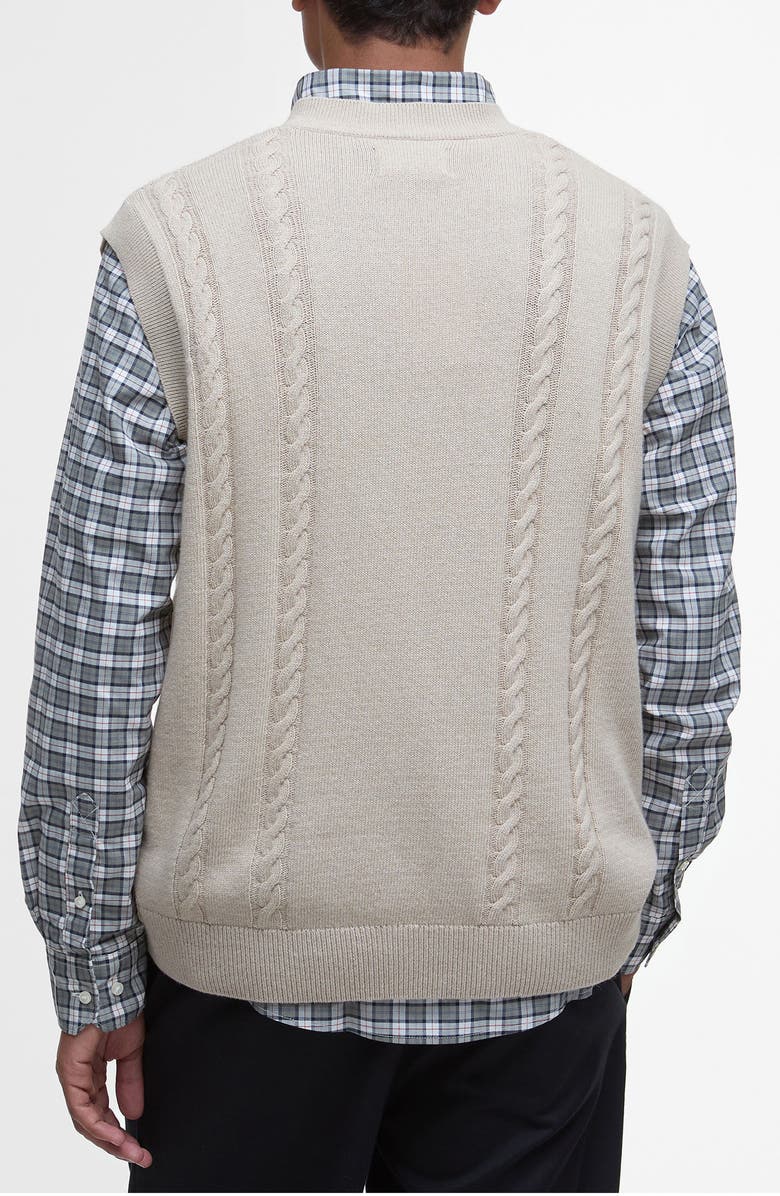 Barbour Navar Cabled Cotton & Wool V-Neck Sweater Vest, Alternate, color, 
