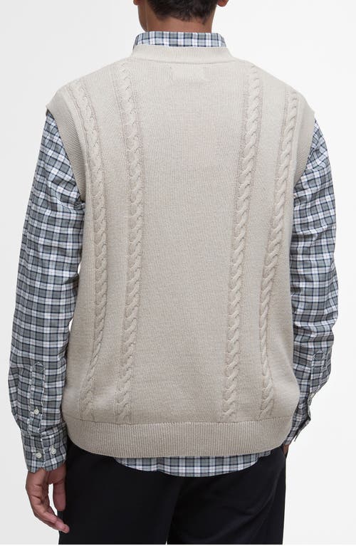 BARBOUR BARBOUR NAVAR CABLED COTTON & WOOL V-NECK SWEATER VEST 