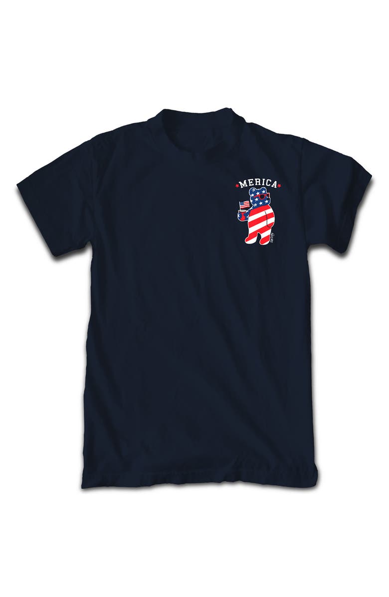 RIOT SOCIETY 'Merica Bear Graphic T-Shirt, Alternate, color, Navy