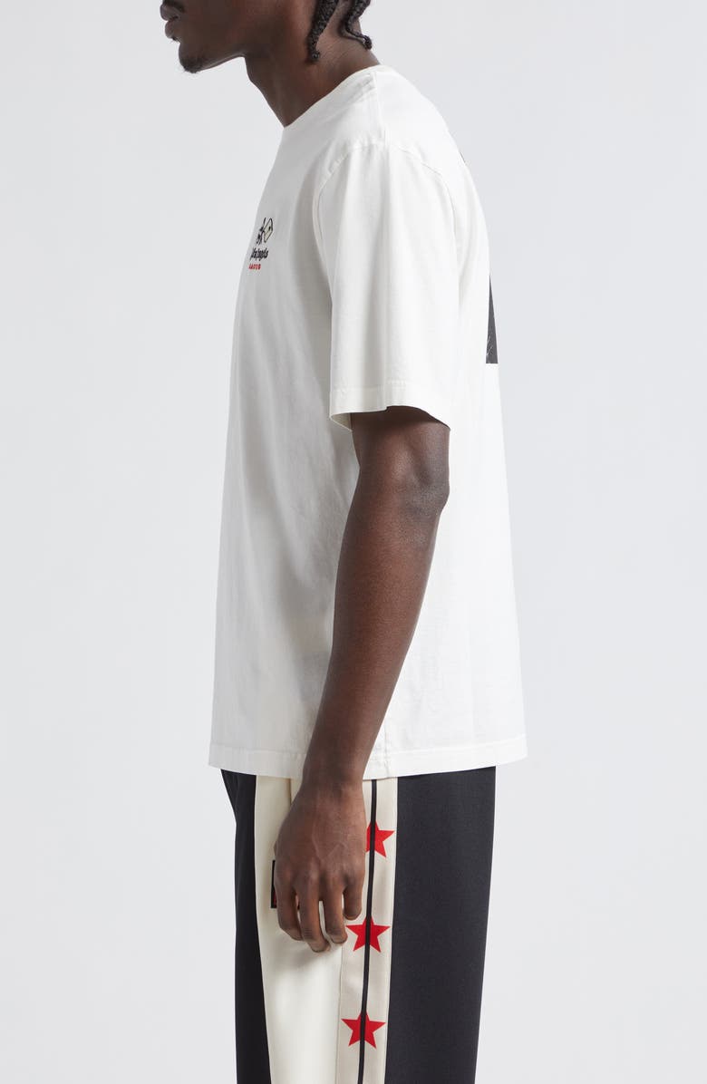 Palm Angels Racing Helmet Cotton Graphic T-Shirt, Alternate, color,