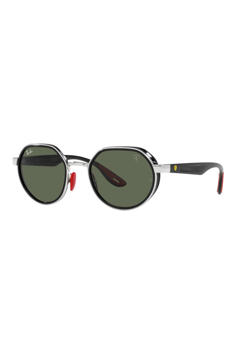 x Scuderia Ferrari 51mm Irregular Sunglasses, Alternate, color, SILVER