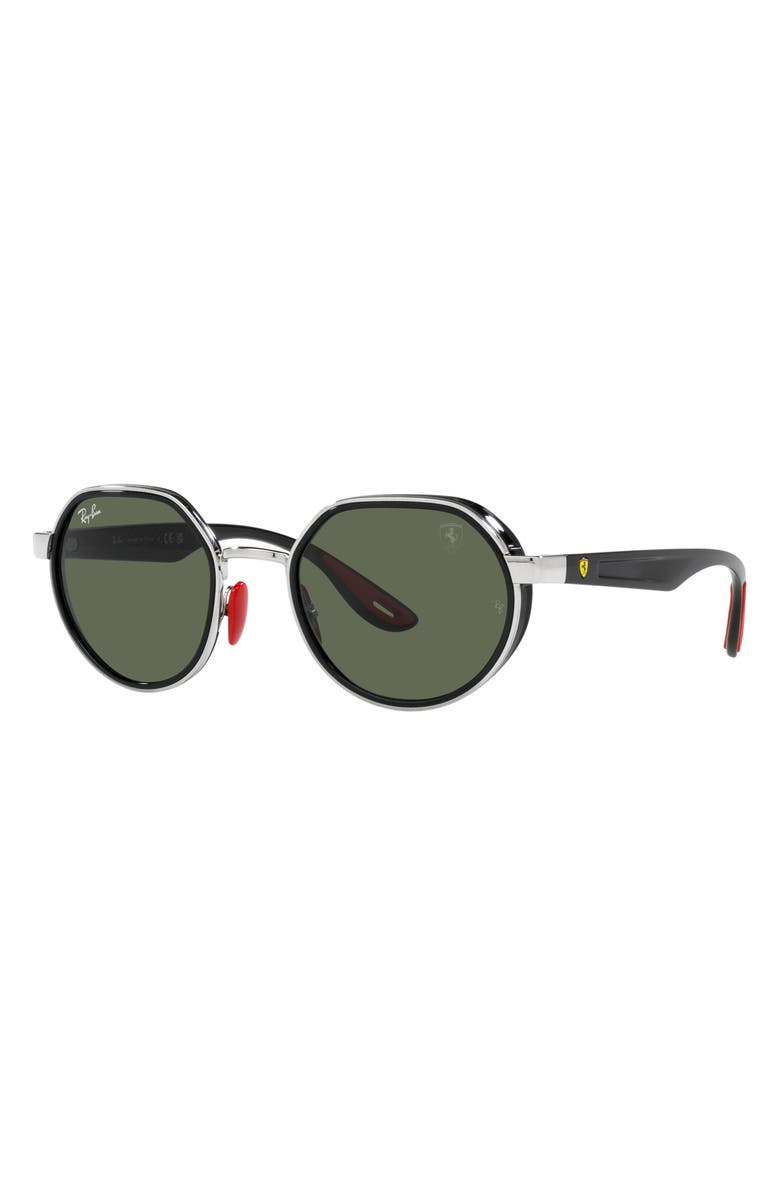 Ray-Ban x Scuderia Ferrari 51mm Irregular Sunglasses, Alternate, color, Silver