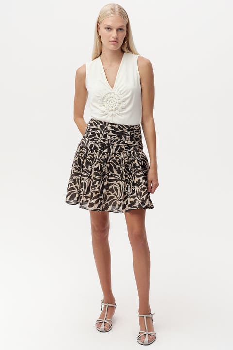 Camile High Rise Pleated Mini Skirt