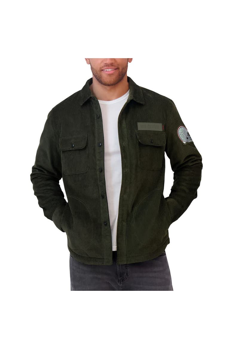 Men's Darius Rucker Collection by Fanatics Olive Ohio State Buckeyes Corduroy Full-Button Shacket, Alternate, color, Olive