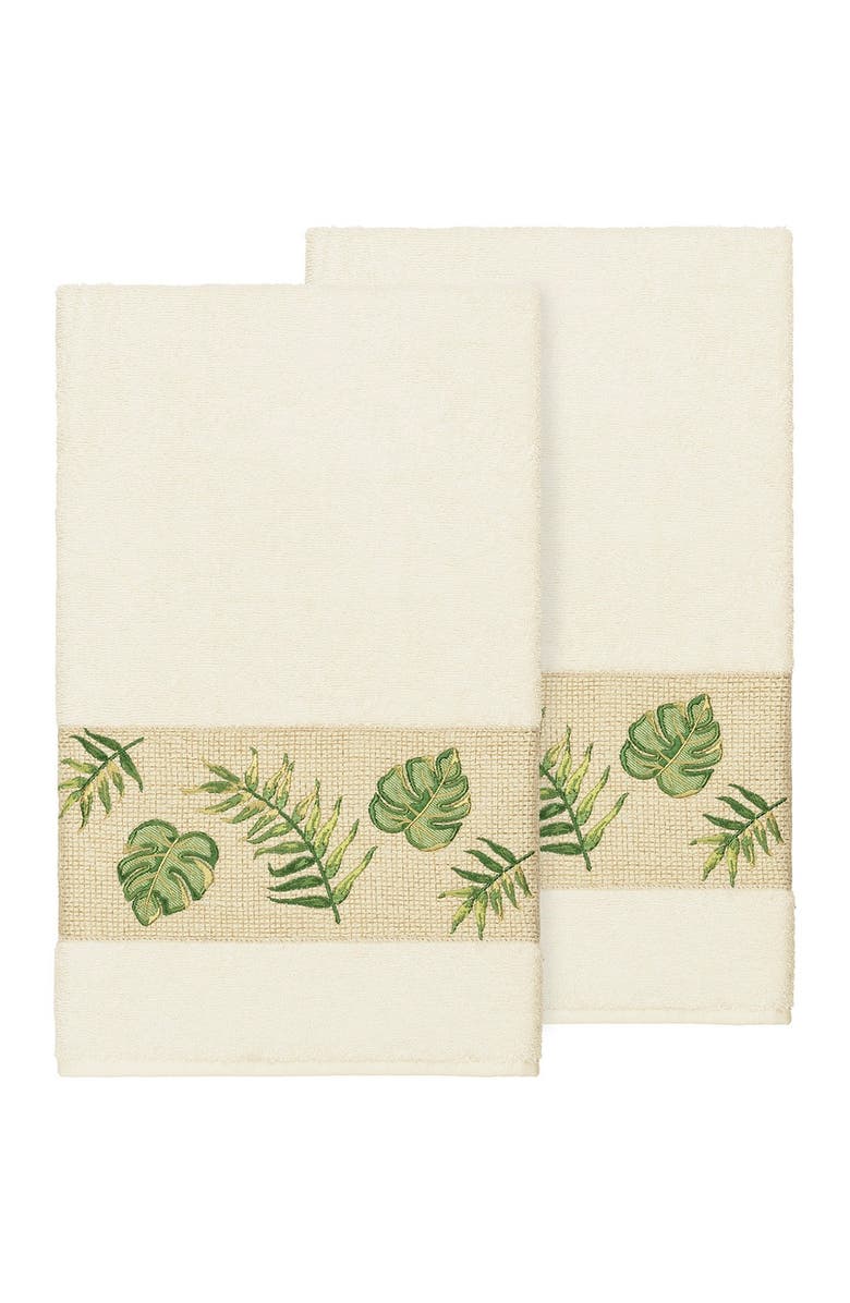 Linum Home Textiles Zoe Embellished Bath Towel - Set of 2 - Cream, Main, color, Cream