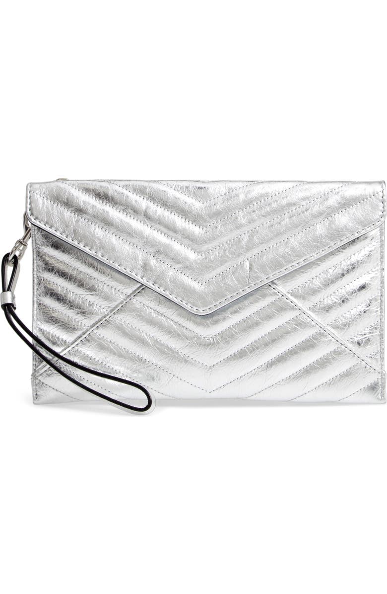 Rebecca Minkoff Leo Quilted Leather Clutch, Main, color,