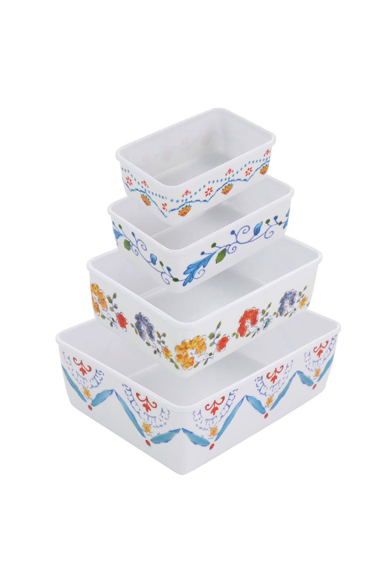 8 Piece Anaya Rectangular Nesting Food Storage Set, Alternate, color, Multi