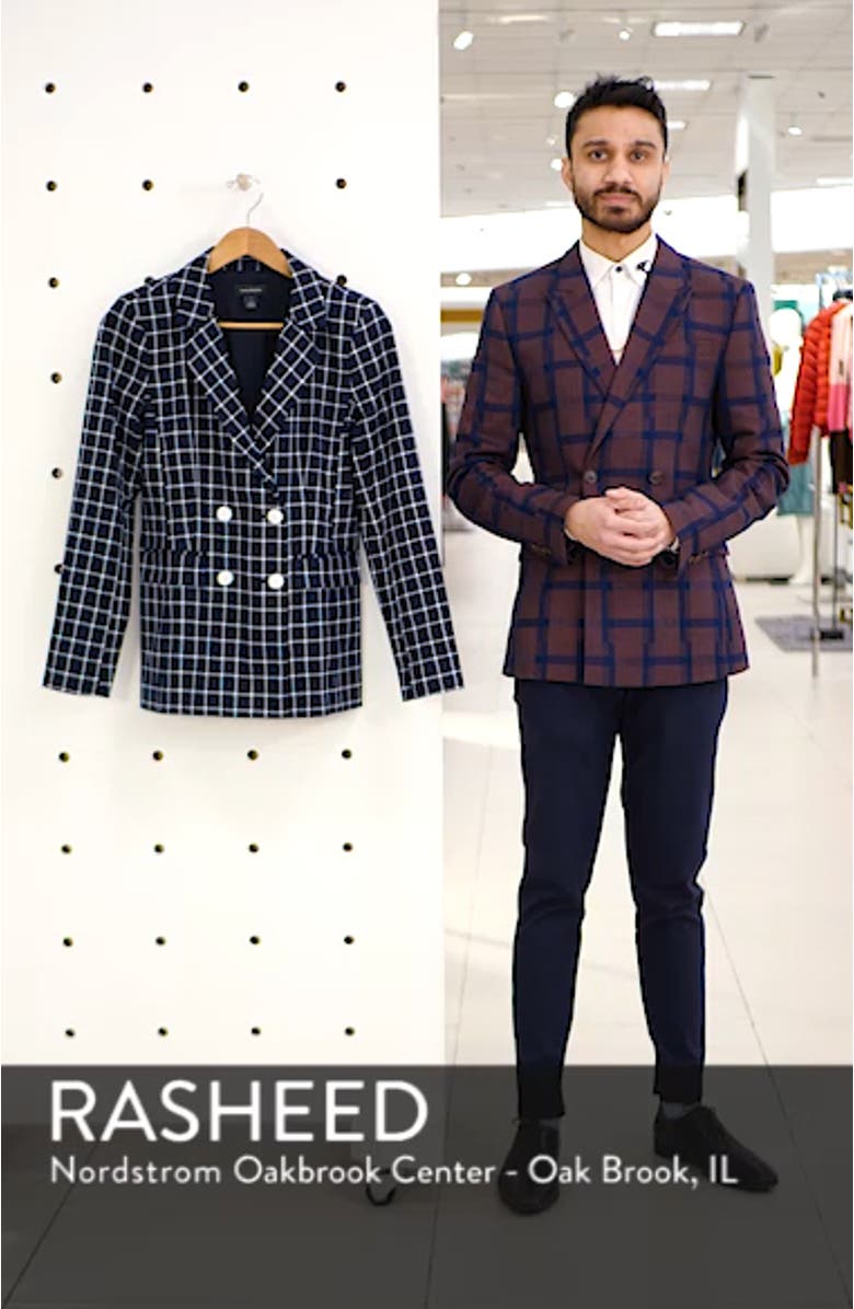 Double Breasted Check Blazer, sales video thumbnail