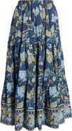 Treasure & Bond Print Tiered Maxi Skirt