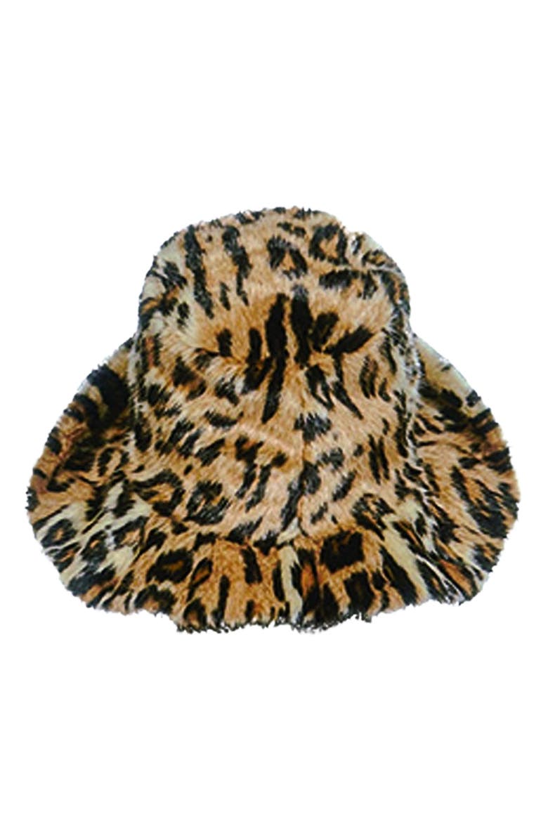 Anna Sui Faux Leopard Hat, Main, color, Caramel Multi