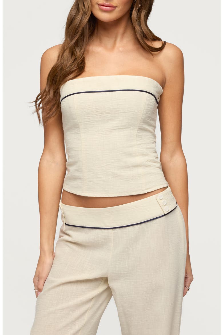 Dorine Strapless Bandeau Top, Main, color, CREAM