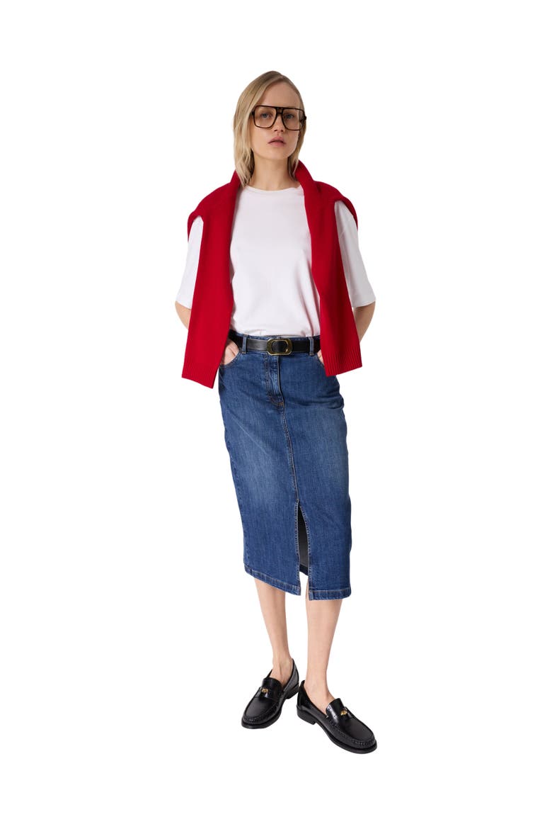 Janaelle Straight Cut Denim Skirt, Alternate, color, Jeans