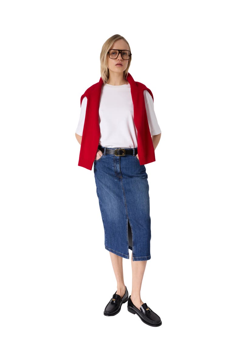 GERARD DAREL Janaelle Straight Cut Denim Skirt, Alternate, color, Jeans