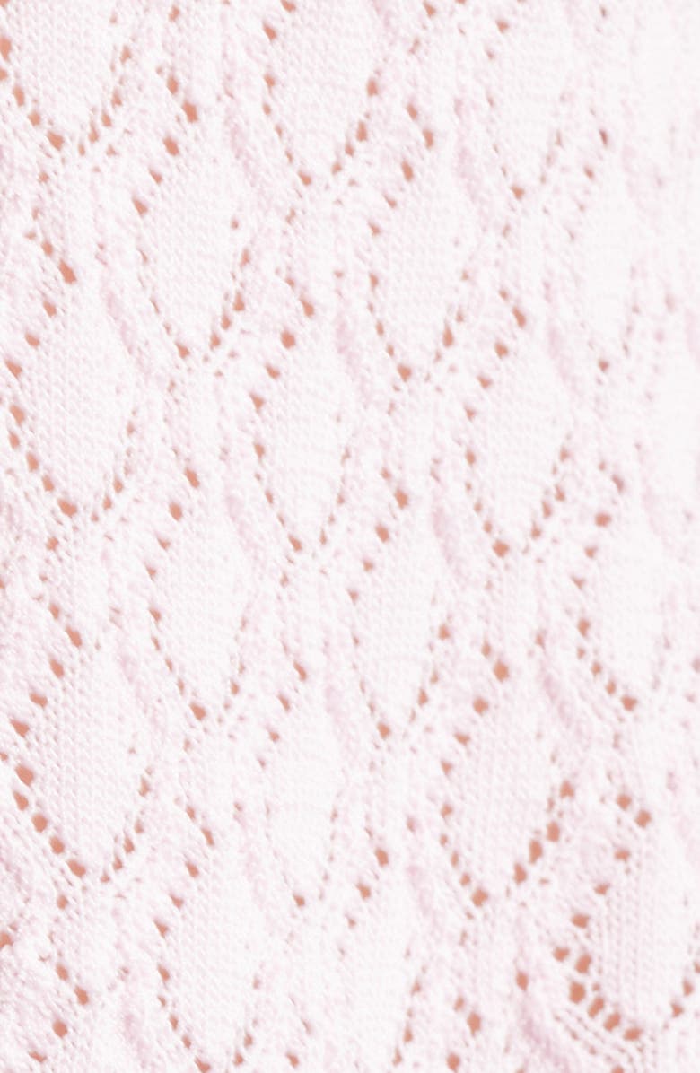 LoveShackFancy Nilah Ruffle Pointelle Cardigan, Alternate, color, Lotus Petal