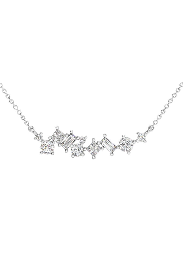 1Ct TW Diamond Mixed Fancy Shape Designer Necklace 14k Gold Lab Grown Pendant, Main, color, 14k White Gold