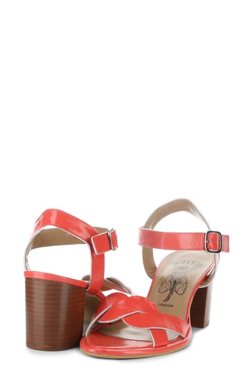 Shop Fly London Moji Ankle Strap Sandal In Scarlet