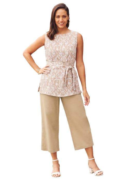 2-Piece Linen Capri Set (Plus)