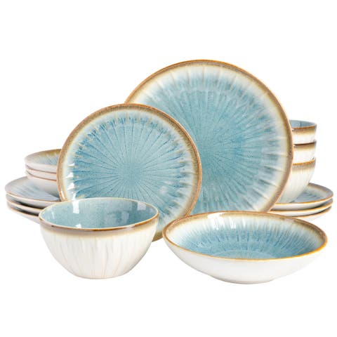 Mayfair Bay 16 Piece Double Bowl Embossed Reactive