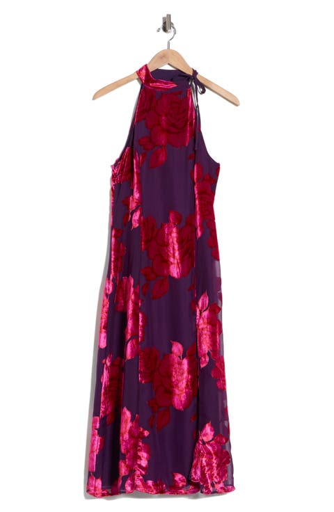 Floral Mock Neck Sleeveless Dress