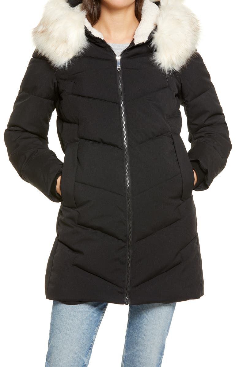 Sam Edelman Faux Fur Trim Quilted Parka, Alternate, color,