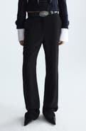 MANGO Wool Straight Leg Suit Trousers