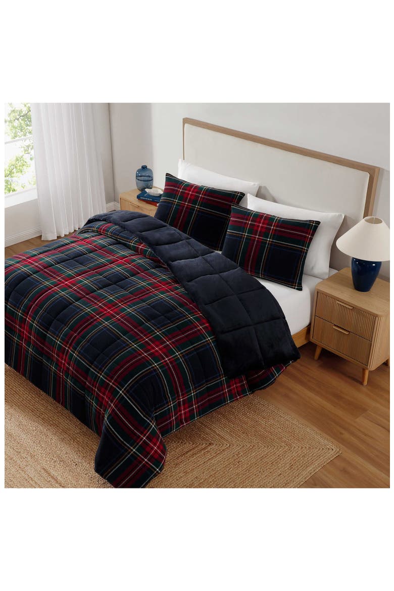 Devon Tartan 3-Piece Comforter Set, Alternate, color, NAVY BLUE