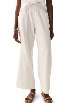 Faherty Dream Organic Cotton Gauze Wide Leg Pants