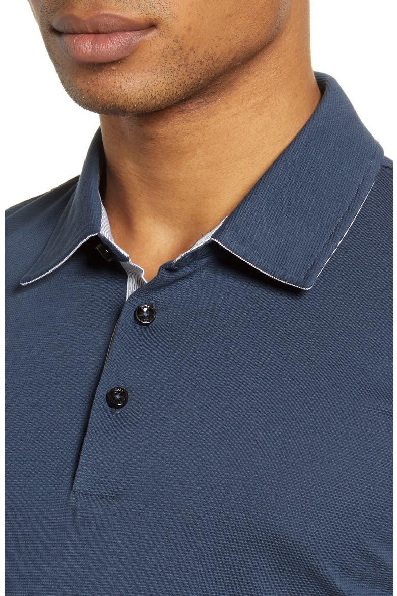 Paver Cotton Long Sleeve Polo Shirt, Alternate, color, BLUE