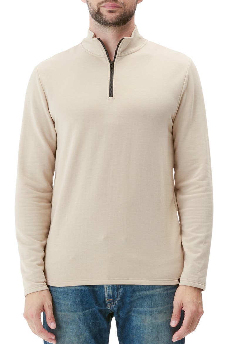 Kace French Terry Quarter Zip Top, Main, color, CHAI