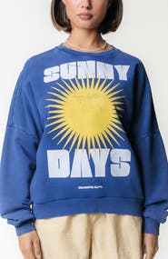 Colourful Rebel Sunny Days Acid Wash Dropped Shoulder Sweat