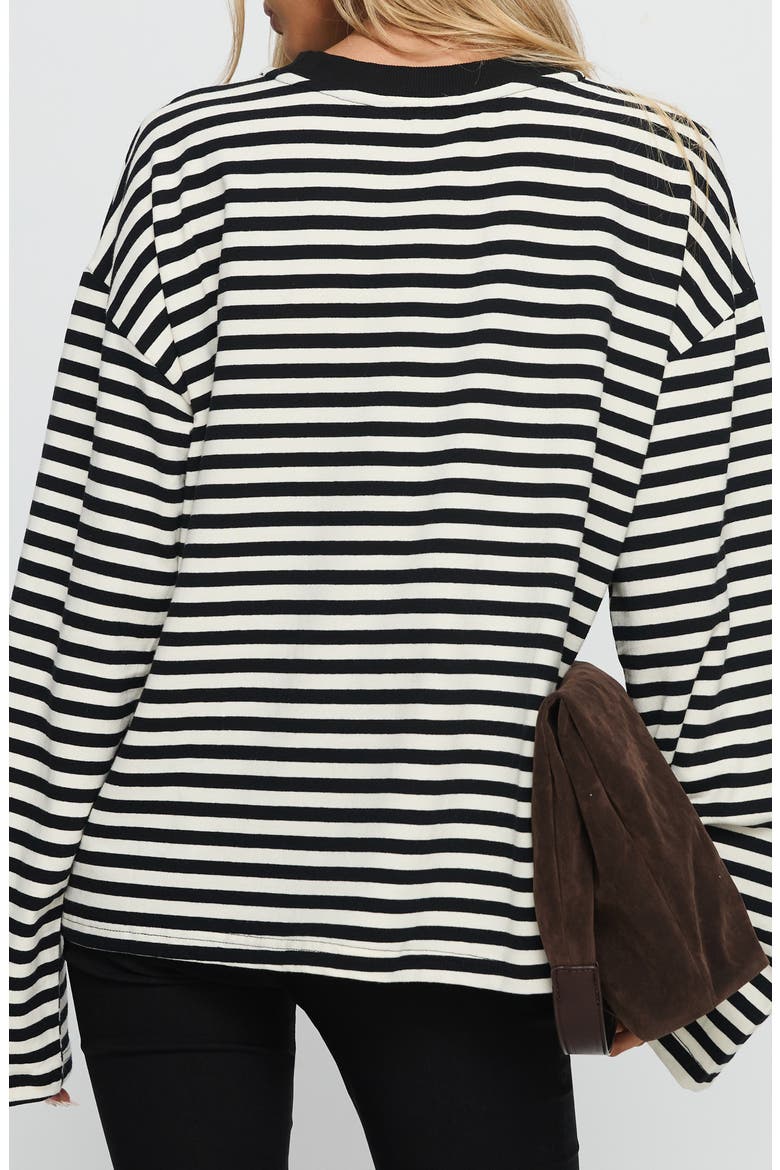 Settle Down Stripe Oversize T-Shirt, Alternate, color, WHITE