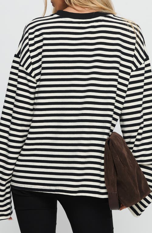 Princess Polly Settle Down Stripe Oversize T-shirt In Multi