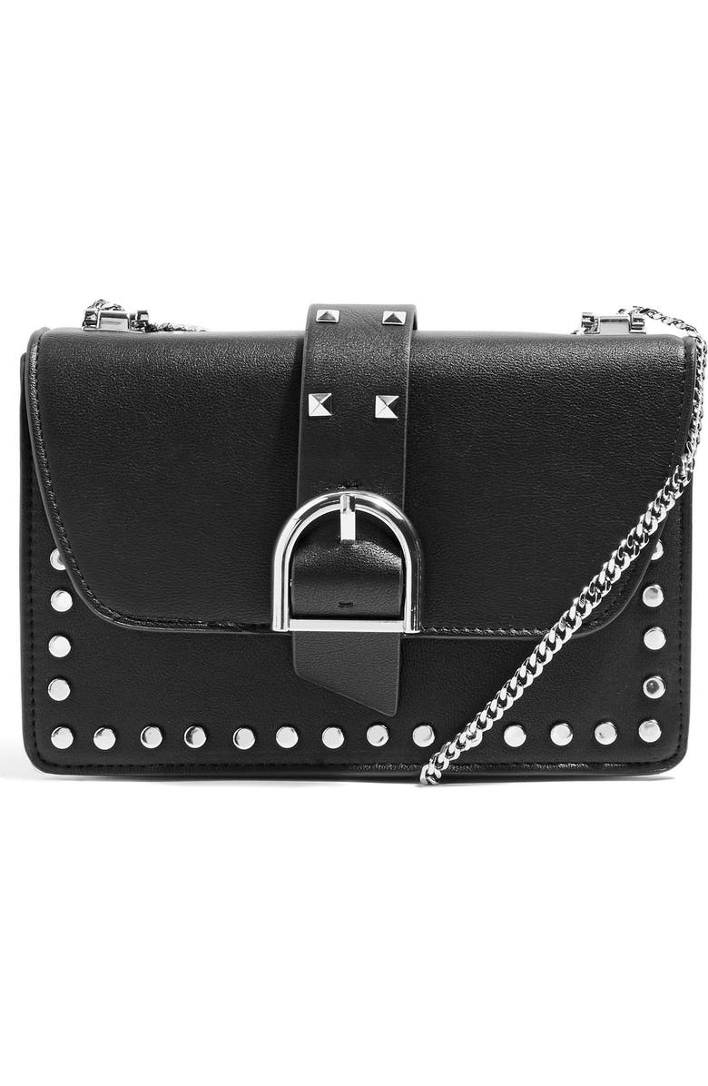 Topshop Buckle Faux Leather Crossbody Bag, Main, color,