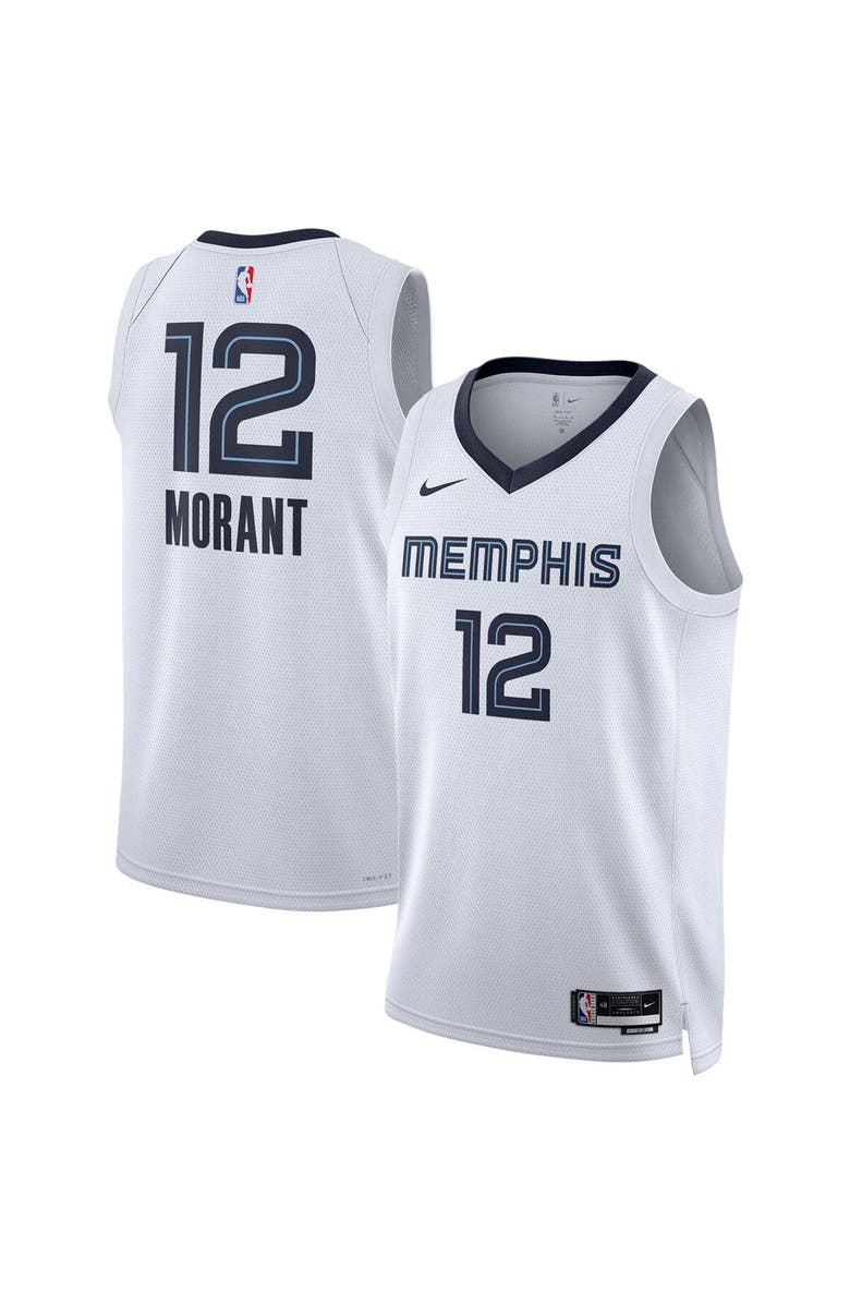 Nike Unisex Nike Ja Morant White Memphis Grizzlies Swingman Jersey - Association Edition, Main, color, White