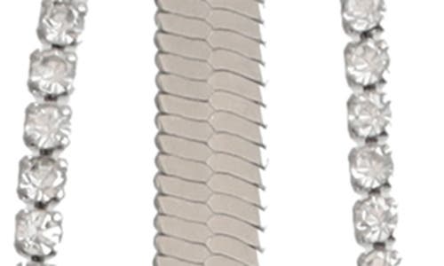 Panacea Linear Snake Chain Front/back Earrings In Silver