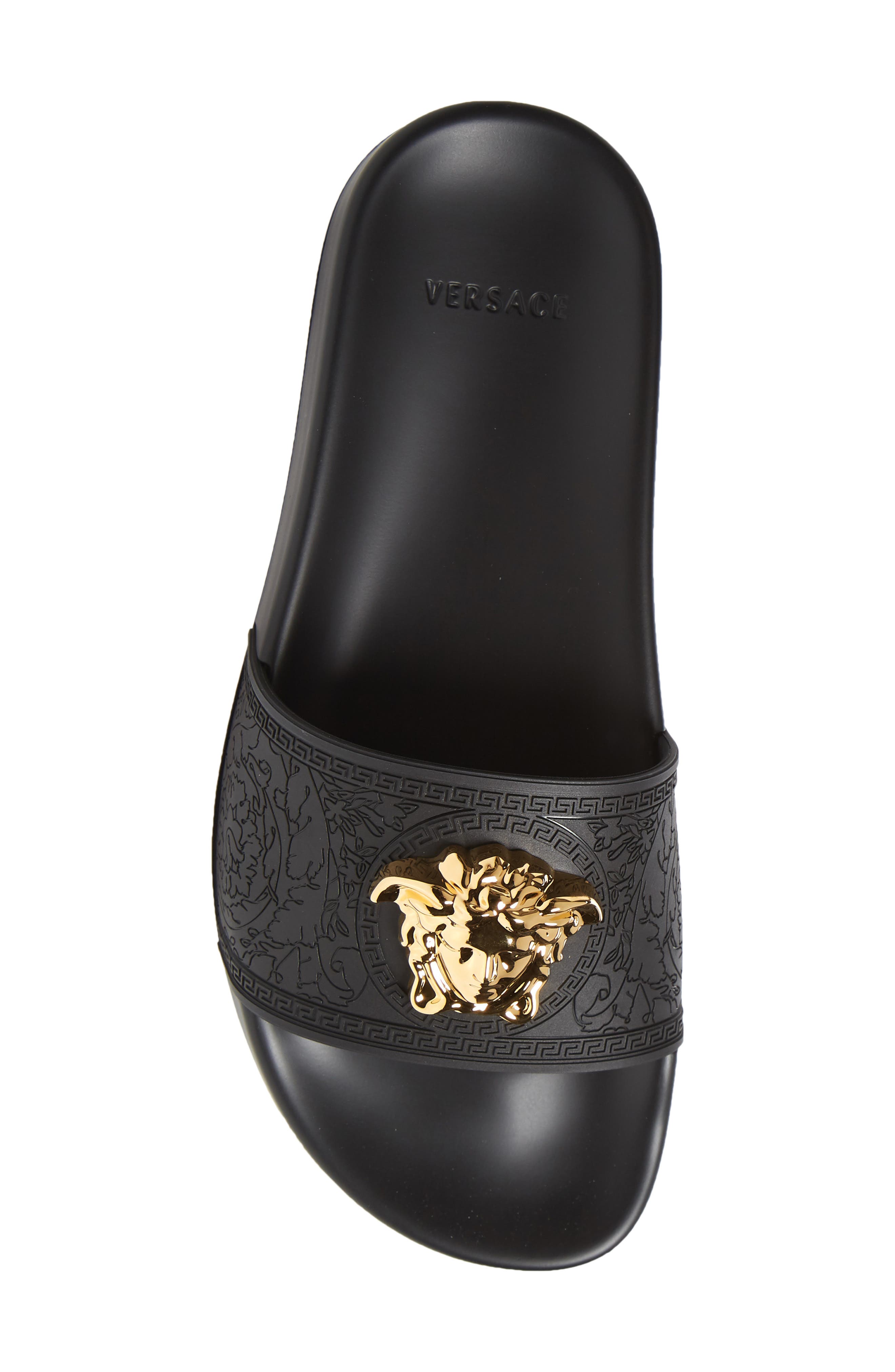 Versace Palazzo Medusa Slide Sandal, Alternate, color, 