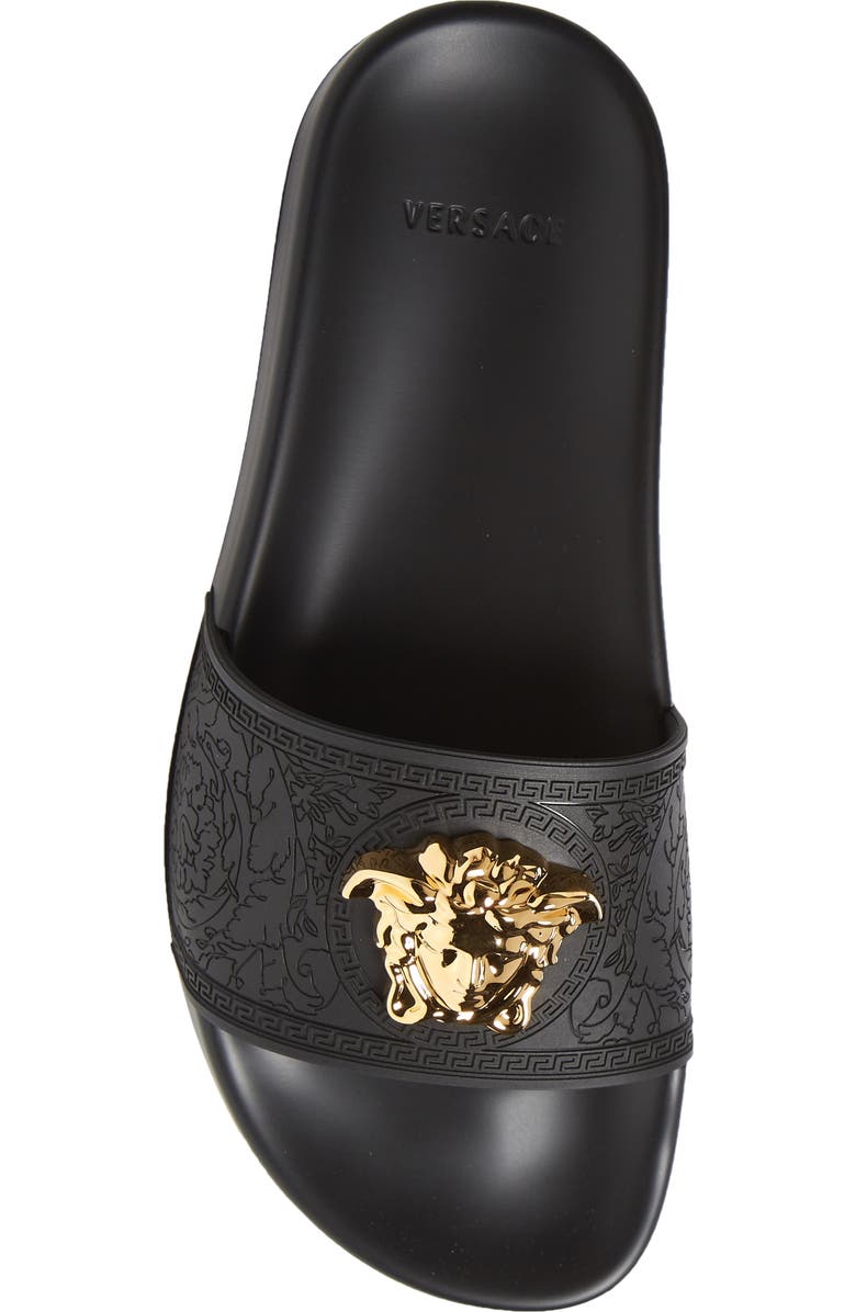 Versace Palazzo Medusa Slide Sandal, Alternate, color,