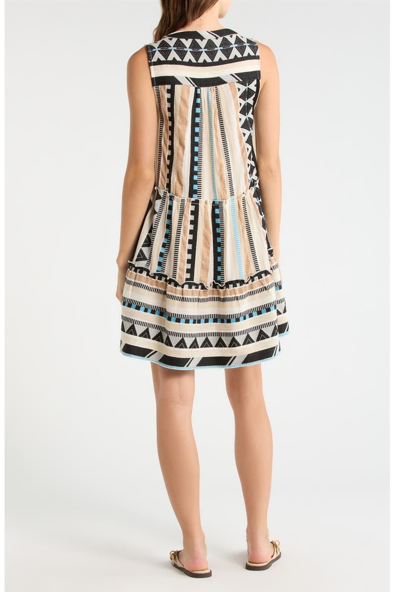 Babydoll Cover-Up Minidress, Alternate, color, NEUTRAL AZTEC
