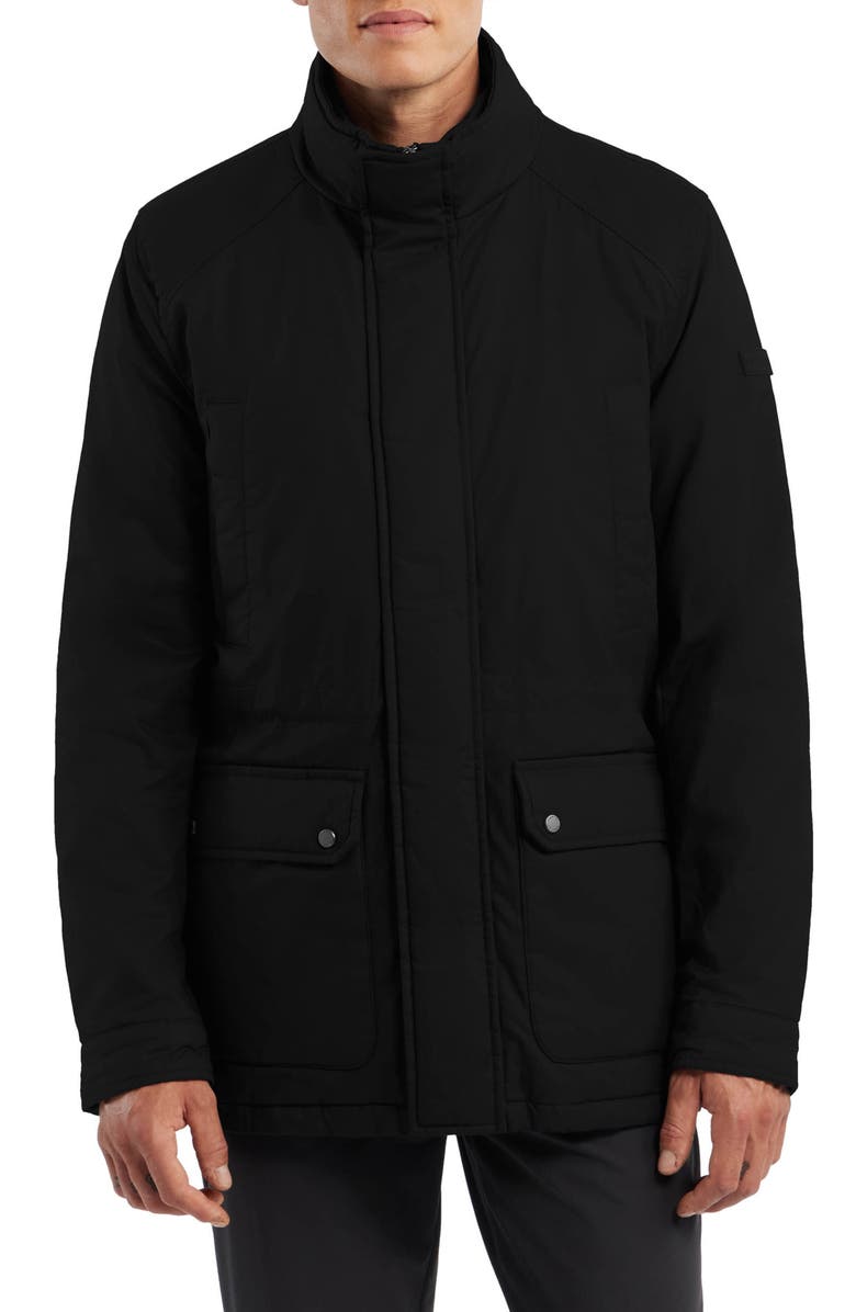 Hunter Robert Waxed Twill Utility Jacket, Main, color, Black