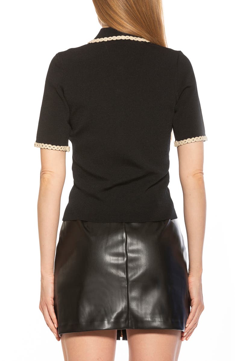 Alexia Admor Collared Knit Short Sleeve Top, Alternate, color,